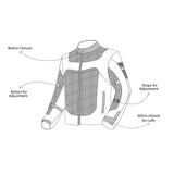 R-TECH - SPIRAL MESH Motorcycle Jacket Grey Black Fluo Yellow