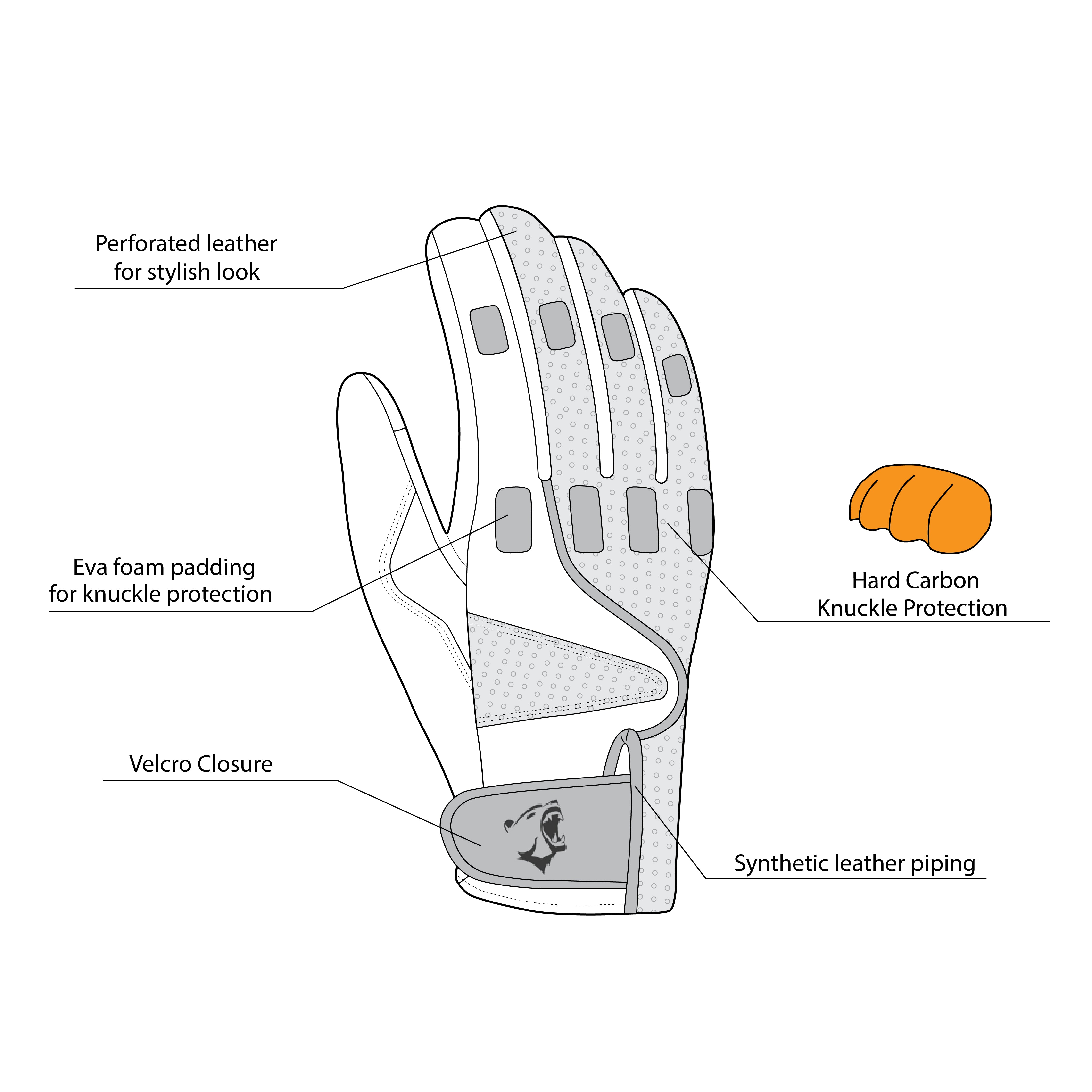 BELA Impact Lady Summer Motorcycle Gloves Black