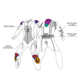 BELA X Race 1PC Motorbike Racing Leather Suit Black White Blue