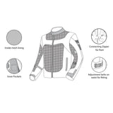 R-TECH - SPIRAL MESH Motorcycle Jacket Grey Black Fluo Yellow