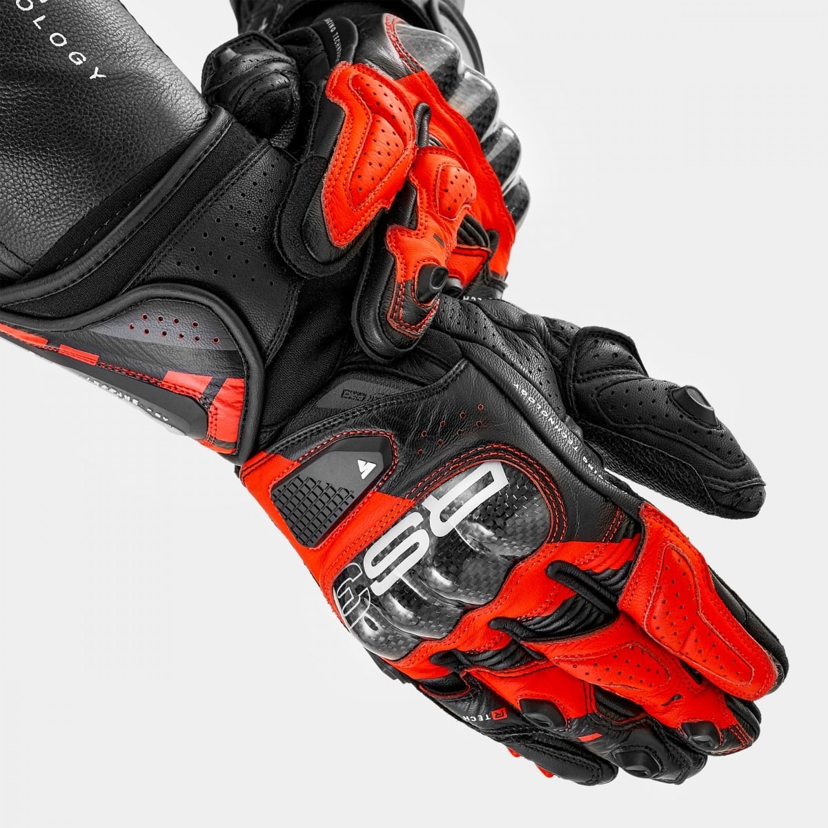 SHIMA RS-3 MEN MOTORCYCLE GLOVES BLACK RED FLUO