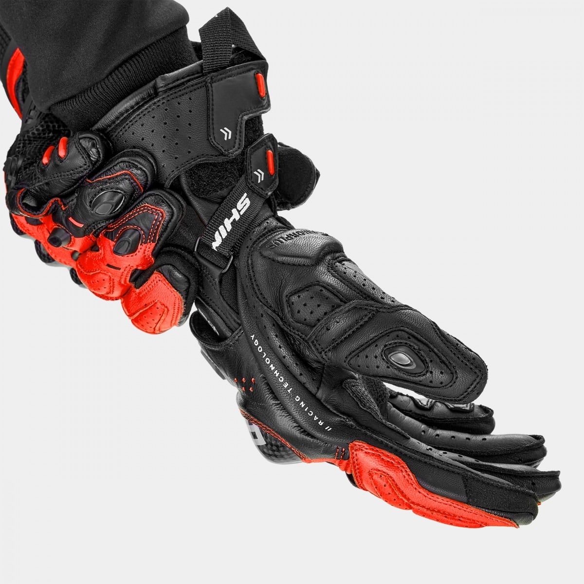 SHIMA RS-3 MEN MOTORCYCLE GLOVES BLACK RED FLUO