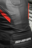 SHIMA CHASE MOTORCYCLE LEATHER JACKET BLACK RED