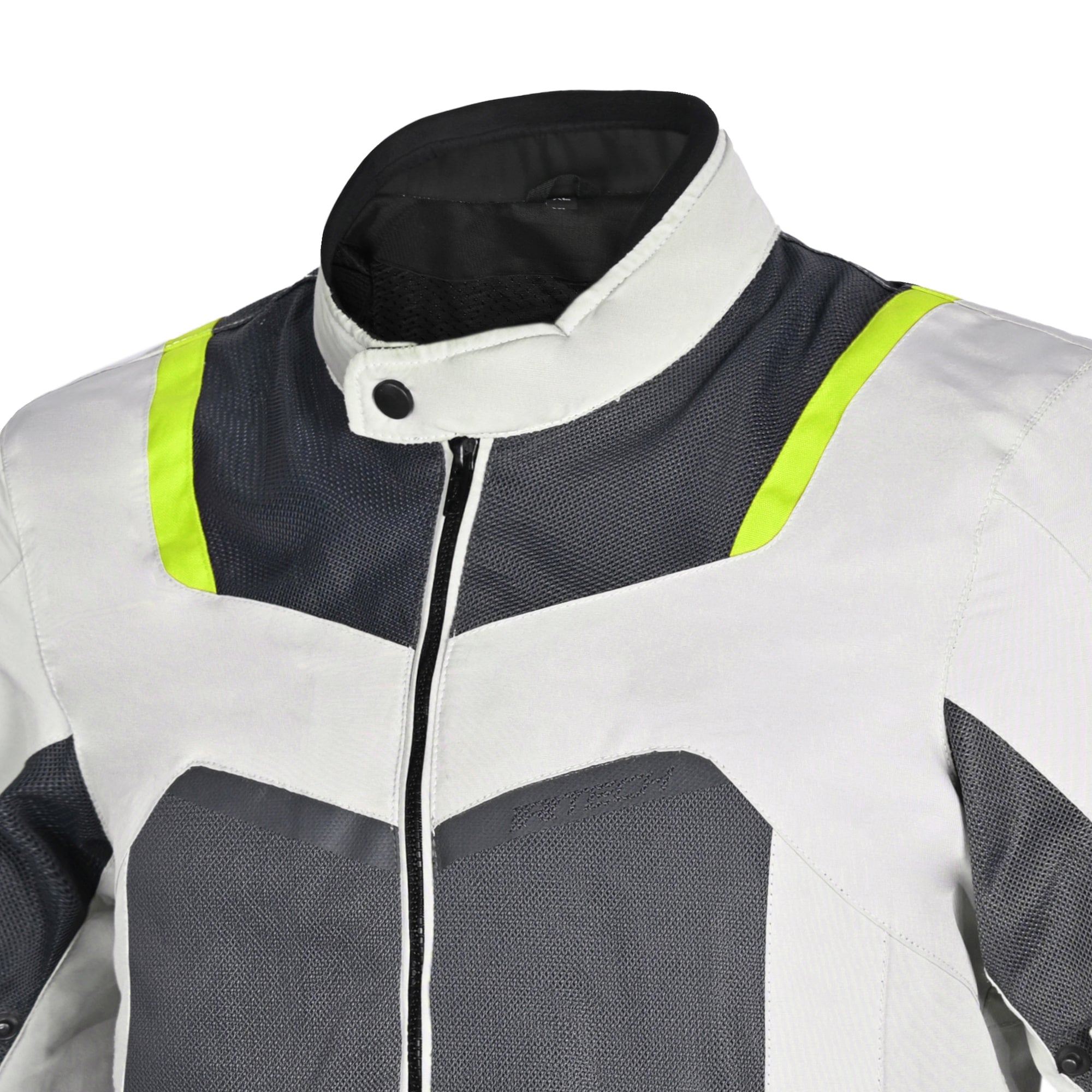 R Tech Spiral Mesh Motorcycle Jacket Ice Grey Yellow Flour
