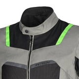 R-Tech Spiral Mesh Motorcycle Touring Jacket Cool Grey Black Flou Green