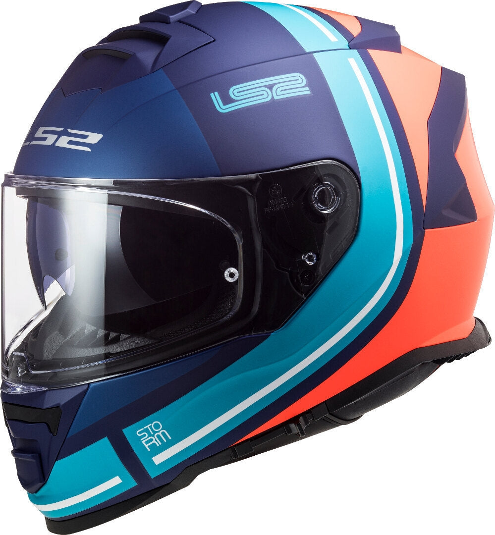 LS2 FF800 STORM SLANT MATT BLUE FL.ORANGE - SECURTEX MOTOR SL (t/a MaximoMoto)