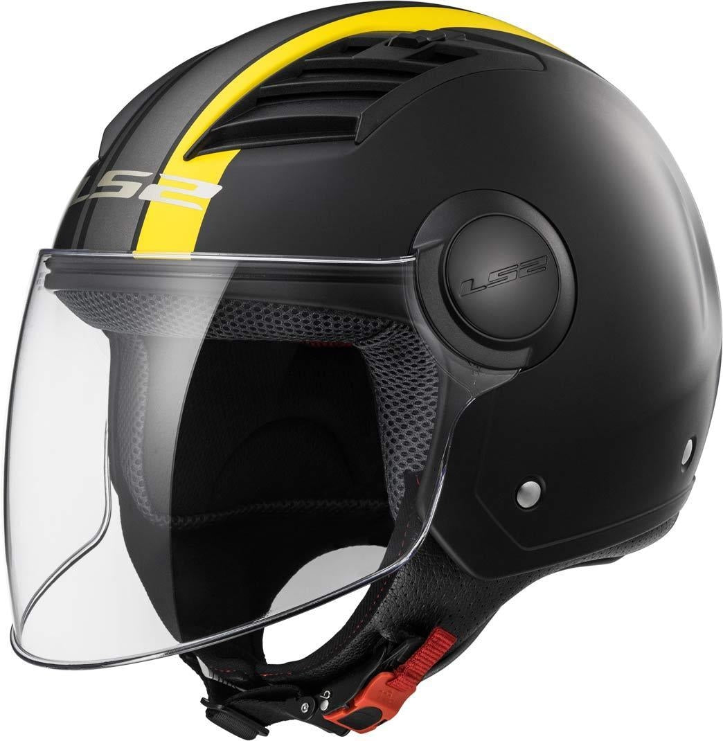 LS2 OF562 AIRFLOW METROPOLIS MATT BLACK YELLOW - SECURTEX MOTOR SL (t/a MaximoMoto)