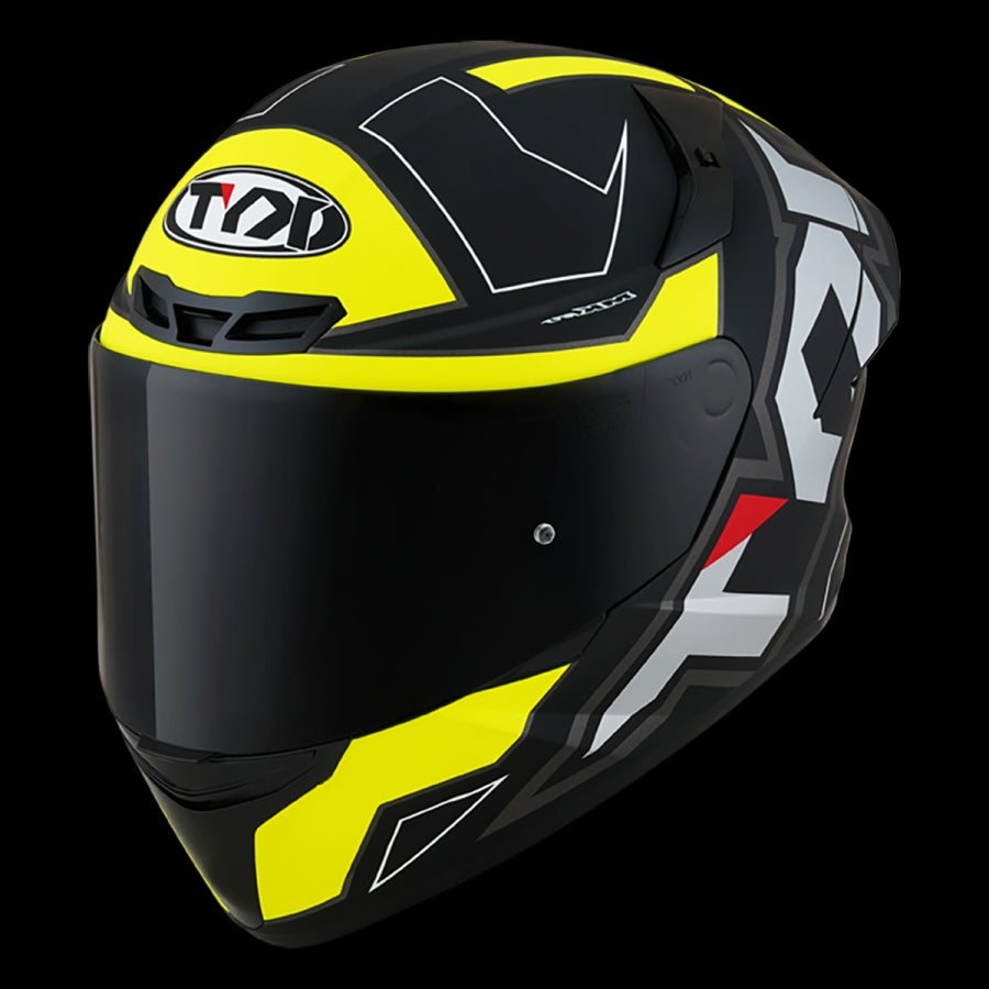 KYT- TT-COURSE ELECTRON MATT BLACK/YELLOW HELMETS - SECURTEX MOTOR SL (t/a MaximoMoto)