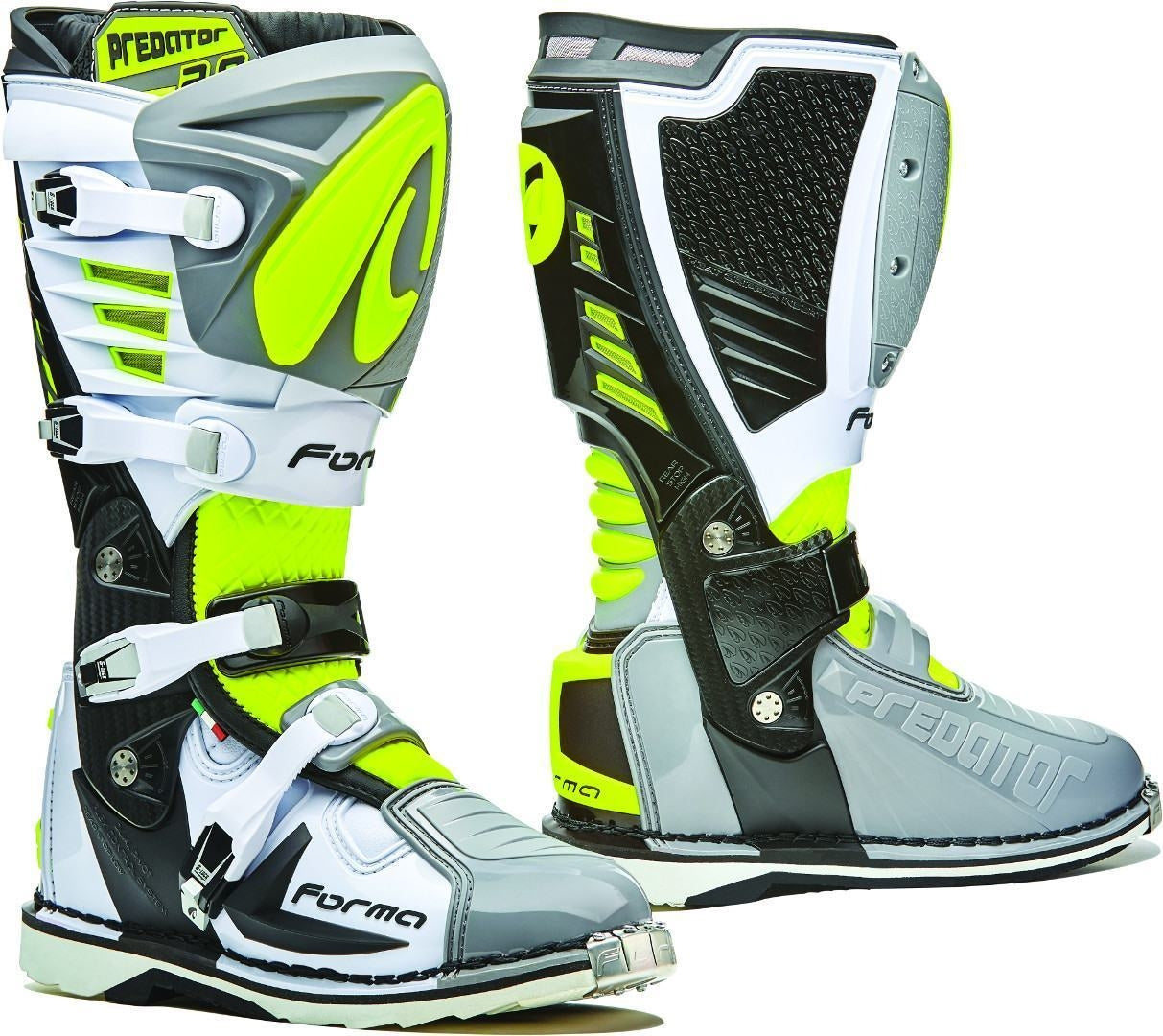 FORMA- PREDATOR 2.0 GRAY/WHITE/YELLOW FLUO BOOTS - SECURTEX MOTOR SL (t/a MaximoMoto)