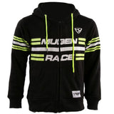 MUGENRACE H-MNR-2487 Sudadera capucha cremallera STRIPE Negro/Fluo