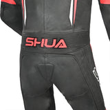 SHUA Infinity - 1 PC Motorcycle Racing Leather Suit - Black Red