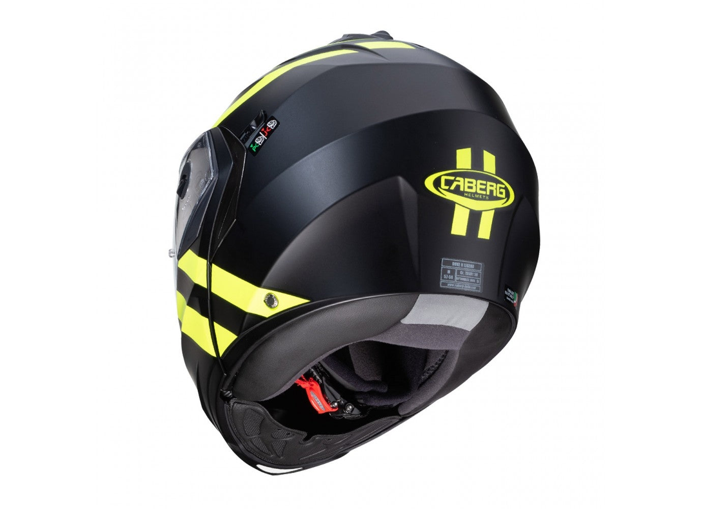 CABERG-HELMET DUKE 2 SUPERLEGEND MATT BLACK/YELLOW FLUO - SECURTEX MOTOR SL (t/a MaximoMoto)