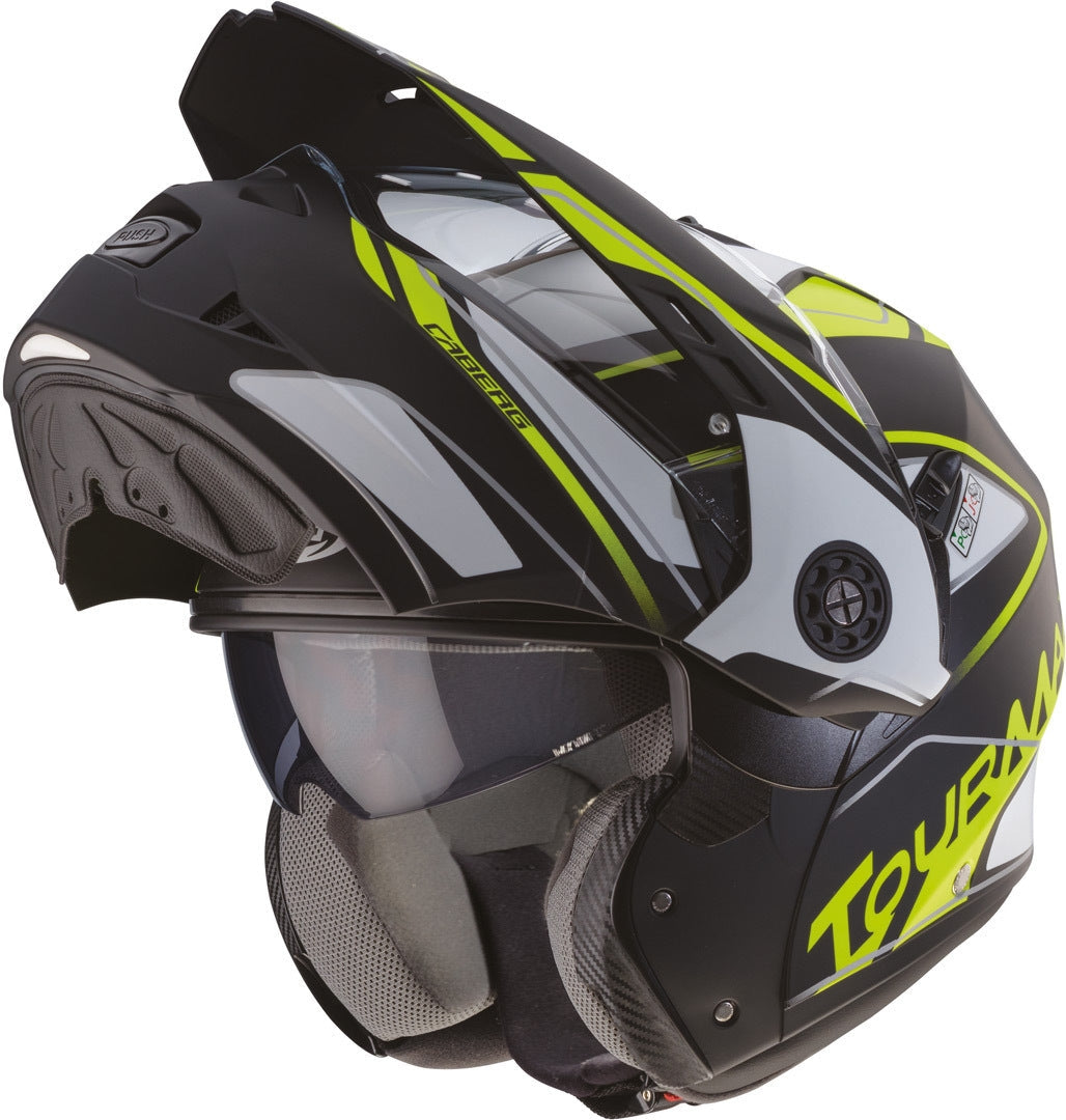 CABERG-Helmet Tourmax Marathon MATT/BLACK/WHITE/YELLOW F - SECURTEX MOTOR SL (t/a MaximoMoto)