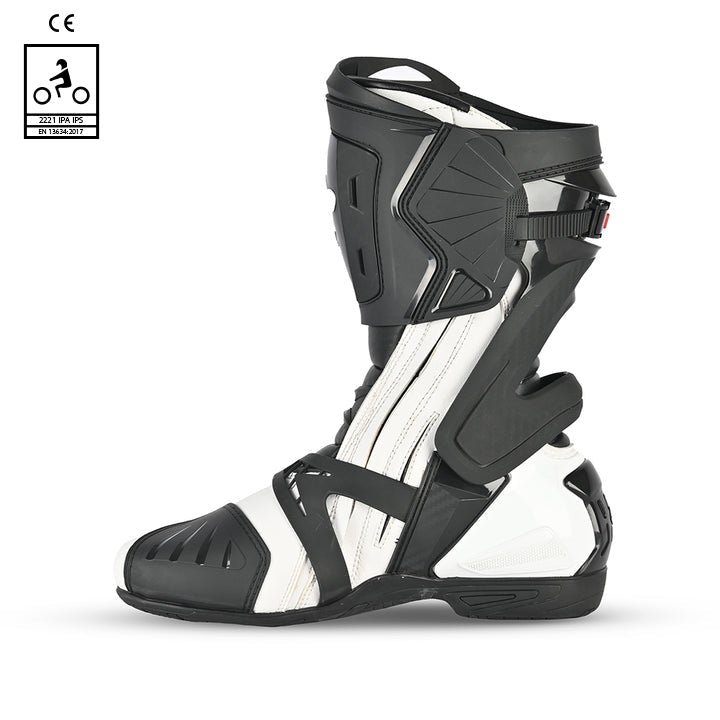 BELA RACE PRO MOTORCYCLE RACING LEATHER BOOTS BLACK WHITE