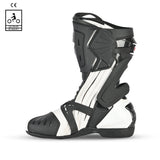BELA RACE PRO MOTORCYCLE RACING LEATHER BOOTS BLACK WHITE