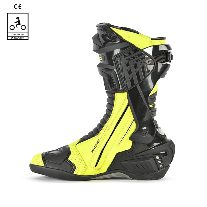 BELA - Speedo 2.0 Leather Boots Black/Fluor Yellow - SECURTEX MOTOR SL (t/a MaximoMoto)