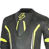 SHUA Infinity 1 PC Motorcycle Racing Leather Suit Black Yellow Flouro