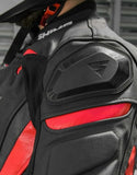 SHIMA CHASE MOTORCYCLE LEATHER JACKET BLACK RED