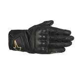 Alpinestars Stella Baika Leather Women's Motorcycle Gloves Black Gold - back pic