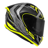 GIVI 50.8 Racer Full Face Motorcycle Helmet Black Titanium Yellow