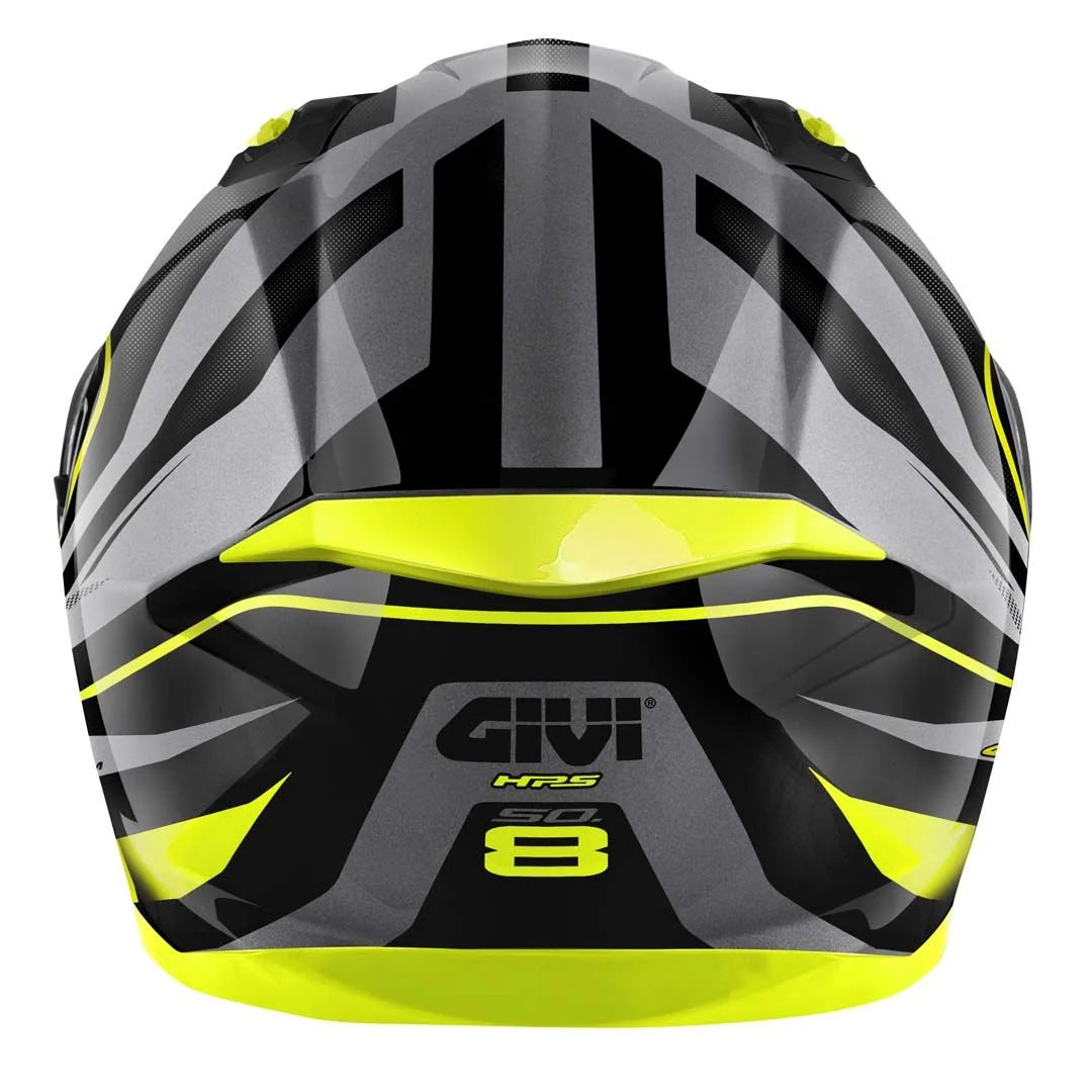 GIVI 50.8 Racer Full Face Motorcycle Helmet Black Titanium Yellow