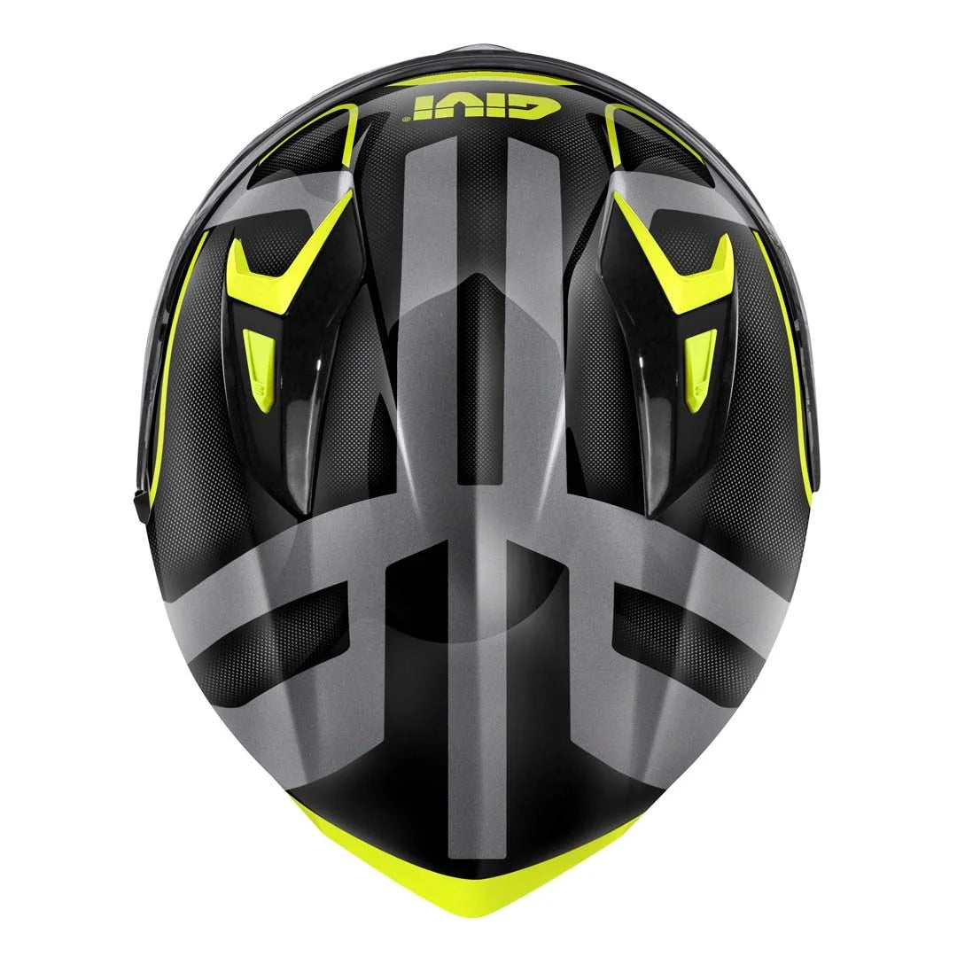 GIVI 50.8 Racer Full Face Motorcycle Helmet Black Titanium Yellow