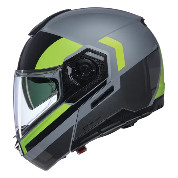 NOLAN N90-03 ROBOTO 346 Modular Motorcycle Helmet Black Grey Yellow