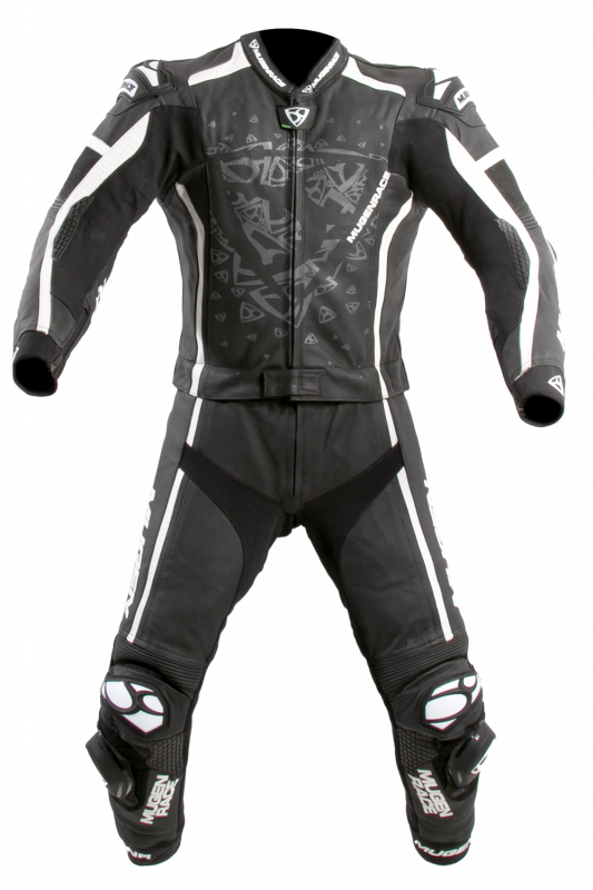 MUGENRACE MNR-2107 Rc Viale Due Traje Cuero Blanco Negro