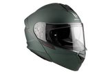 MT GENESIS SV SOLID A6 MOTORCYCLE MODULAR HELMET MATT GREEN