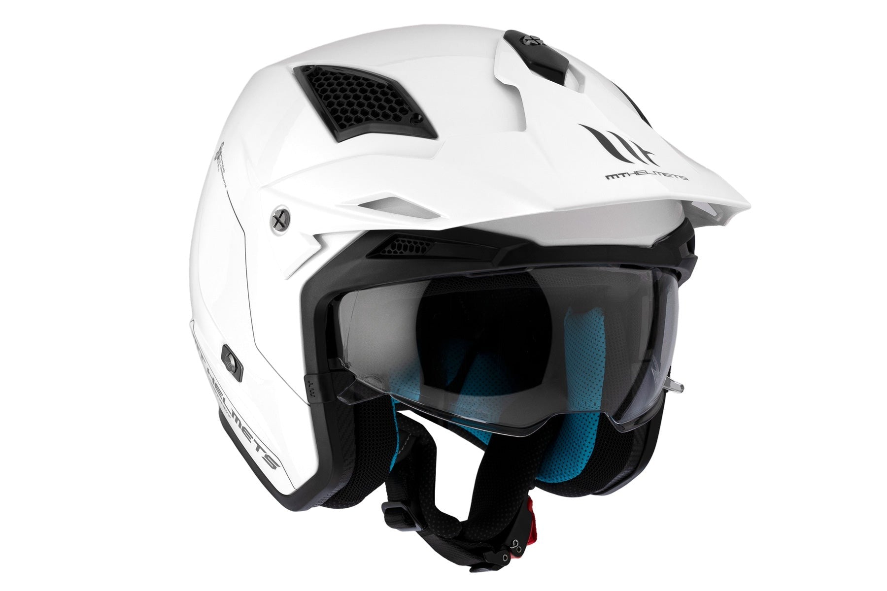 MT District Sv Solid A0 in Gloss White Off-Road Motorcycle Helmet