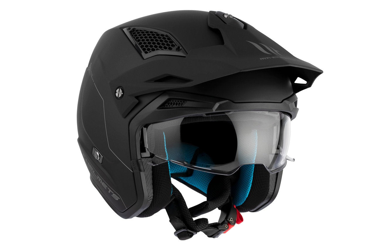 MT District Sv Solid A1 Matte Black Off-Road Motorcycle Helmet