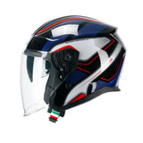 CGM 136G RNA SPORT MOTORCYCLE JET HELMET BLACK RED BLUE