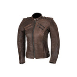 R-TECH - Bold Lady Brown Leather Jacket - SECURTEX MOTOR SL (t/a MaximoMoto)