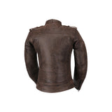 R-TECH - Bold Lady Brown Leather Jacket - SECURTEX MOTOR SL (t/a MaximoMoto)
