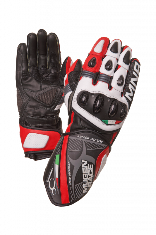 MUGENRACE NEPTUN Deportivos Moto Guantes Negro Blanco Rojo
