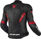 SHIMA CHASE MOTORCYCLE LEATHER JACKET BLACK RED