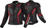 SHIMA CHASE MOTORCYCLE LEATHER JACKET BLACK RED