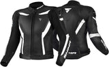 SHIMA CHASE MEN MOTORCYCLE LEATHER JACKET BLACK WHITE