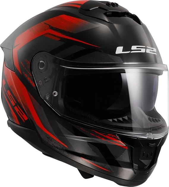 LS2 FF808 STREAM FULL FACE HELMETS FURY BLACK RED-06 3XL
