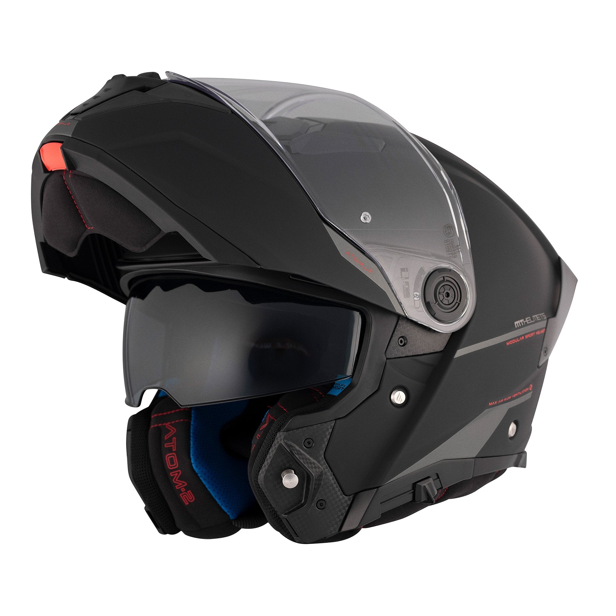 MT Atom 2 Solid Matt Black Flip up Helmet