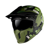 MT Streetfighter Skull A16 Matte Green Street Style Helmet
