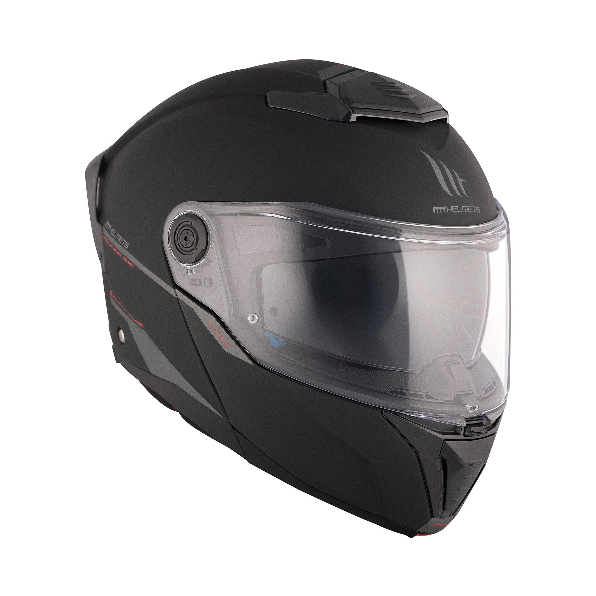 MT Atom 2 Solid Matt Black Flip up Helmet