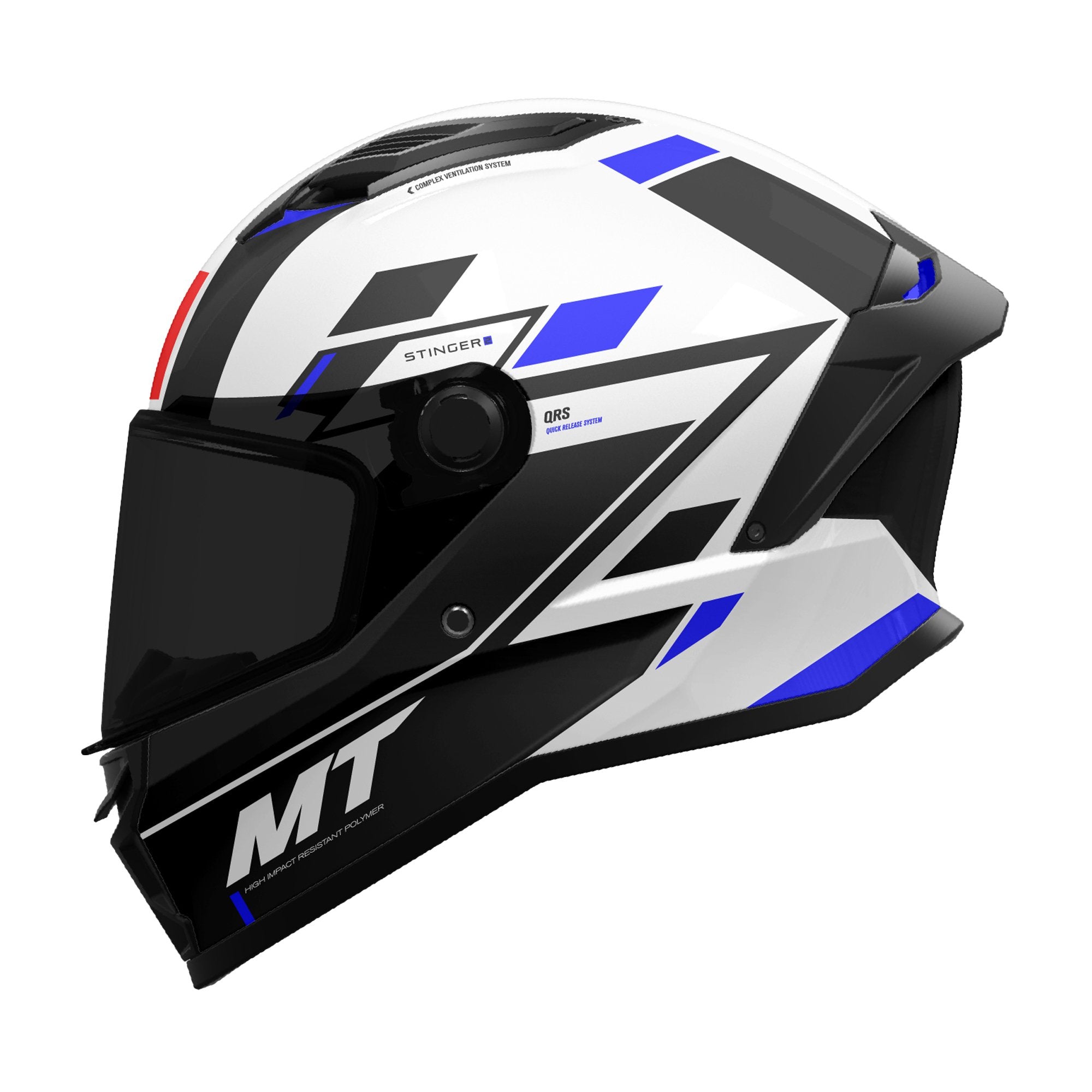 Black White Blue full face Helmet pic