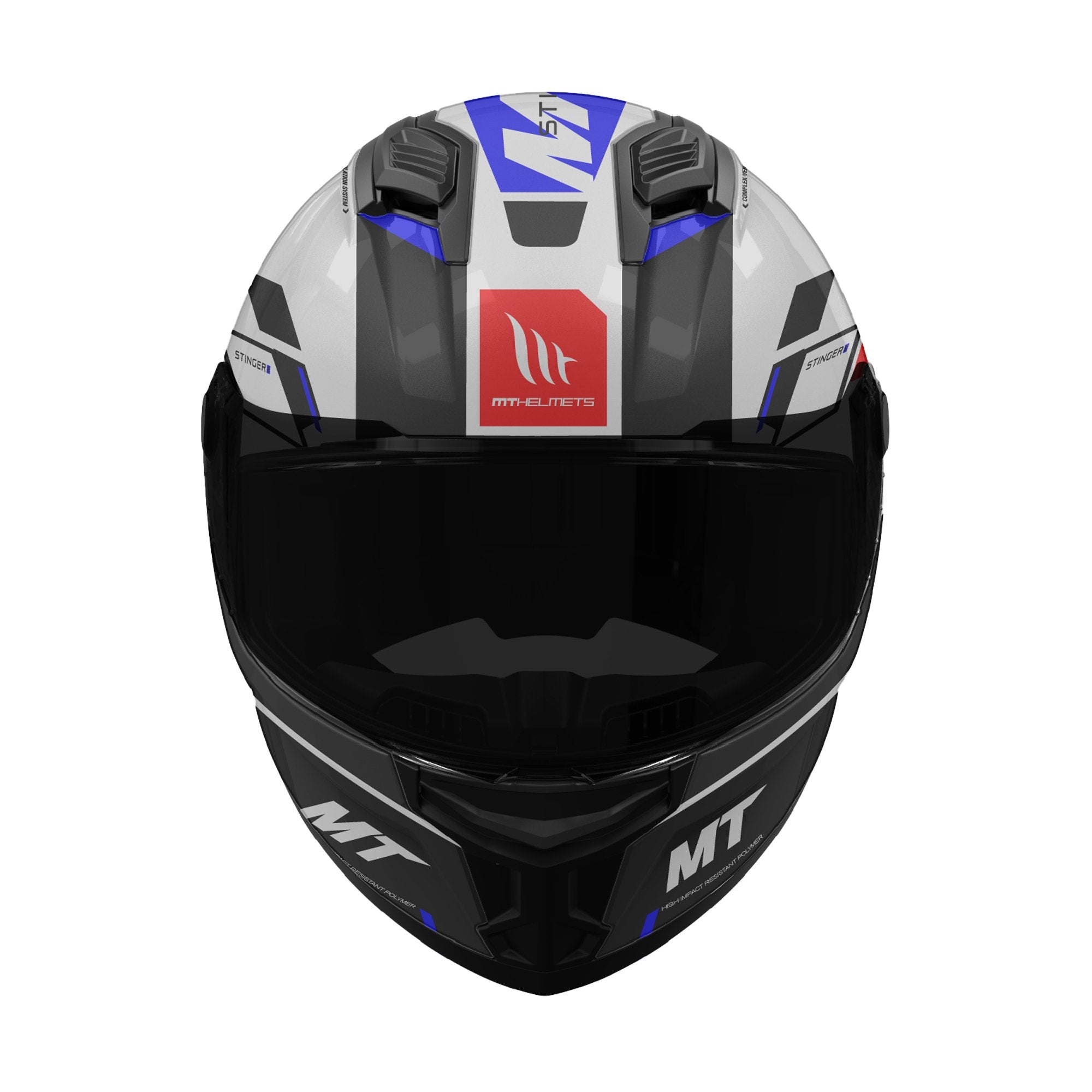 MT Stinger 2 Chic Gloss Black White Blue full face Helmet