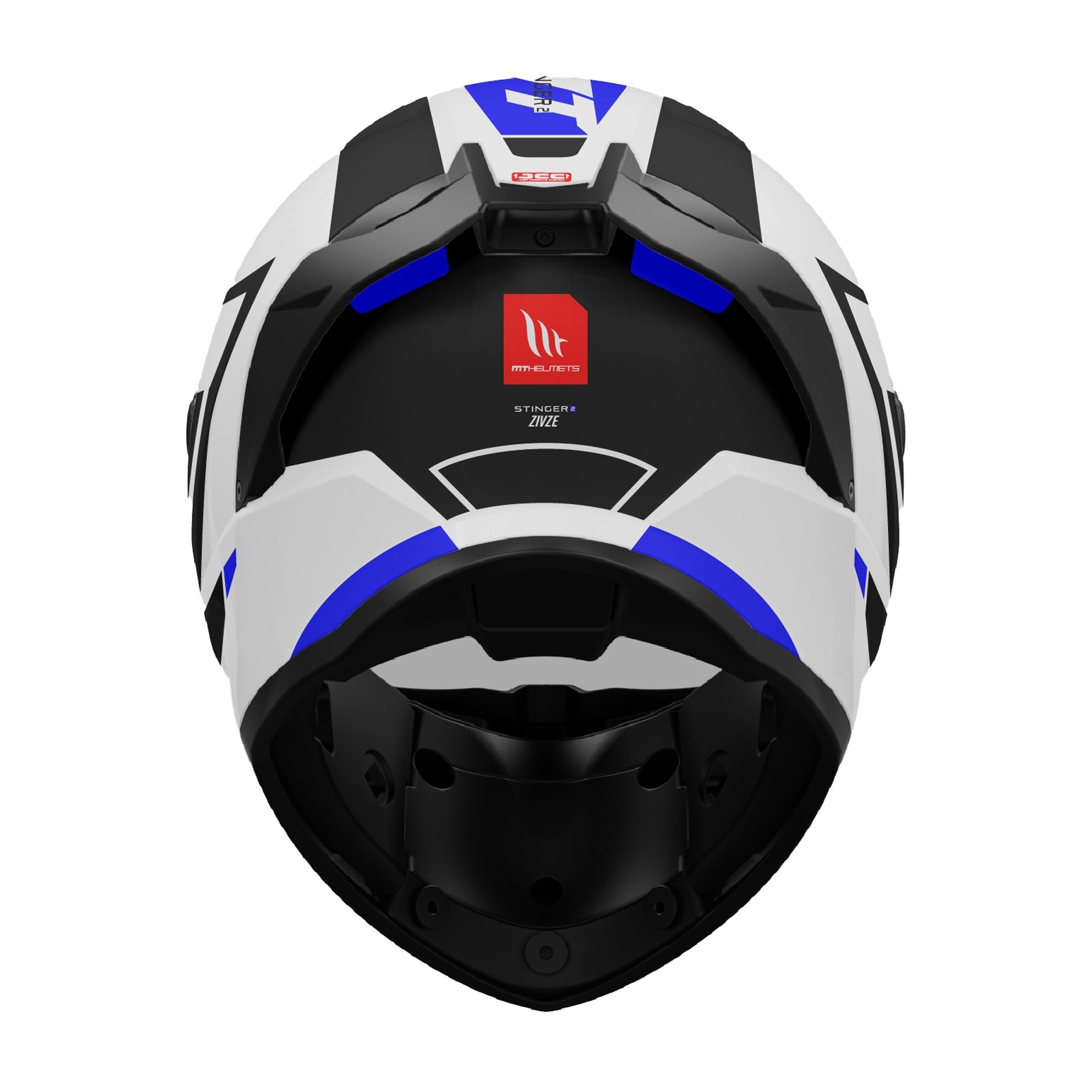 MT Stinger 2 Chic Gloss Black White Blue full face Helmet