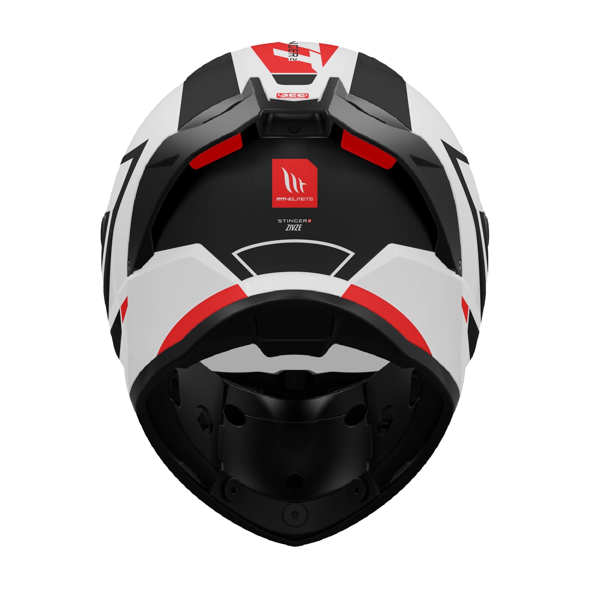 MT Stinger 2 Gloss Black White Red Motorcycle Helmet