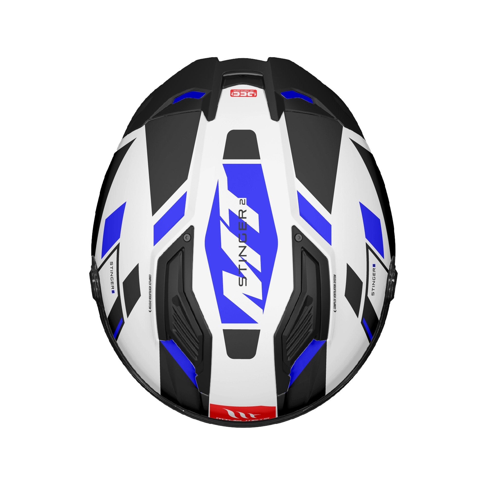 MT Stinger 2 Chic Gloss Black White Blue full face Helmet