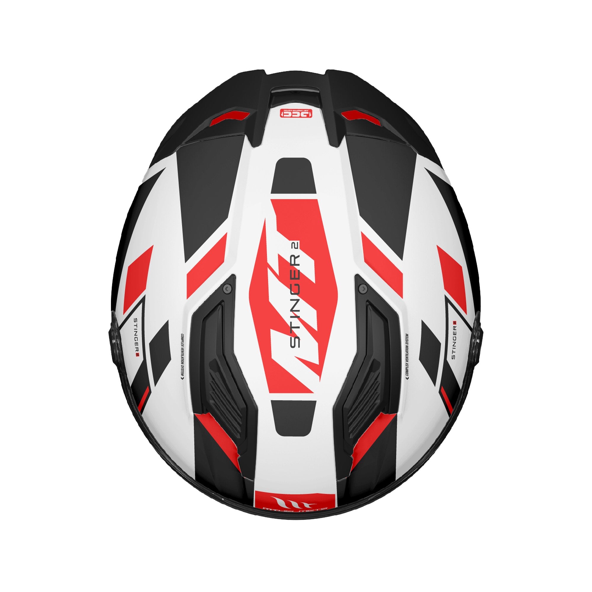MT Stinger 2 Gloss Black White Red Motorcycle Helmet