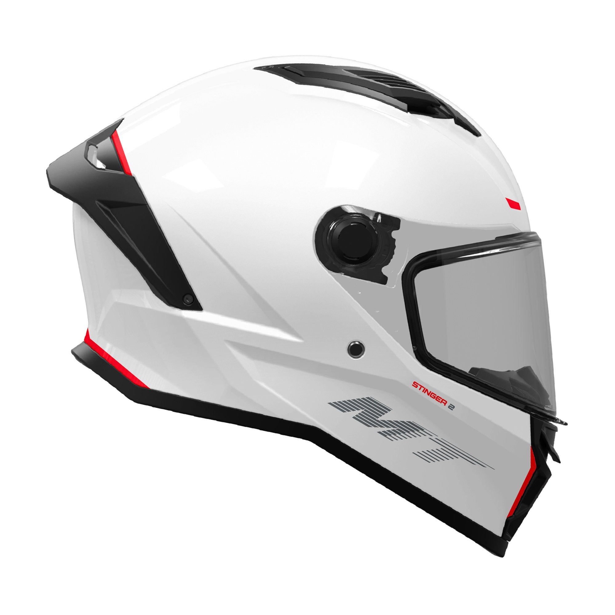 MT Stinger 2 A0 Gloss White Full face Stylish Motorcycle Helmet
