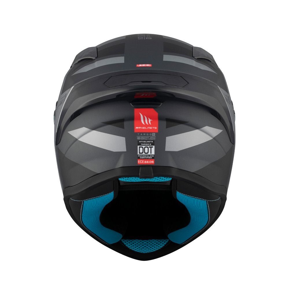 MT Targo S Britain A2 Matt Grey Antracite Motorcycle Helmet